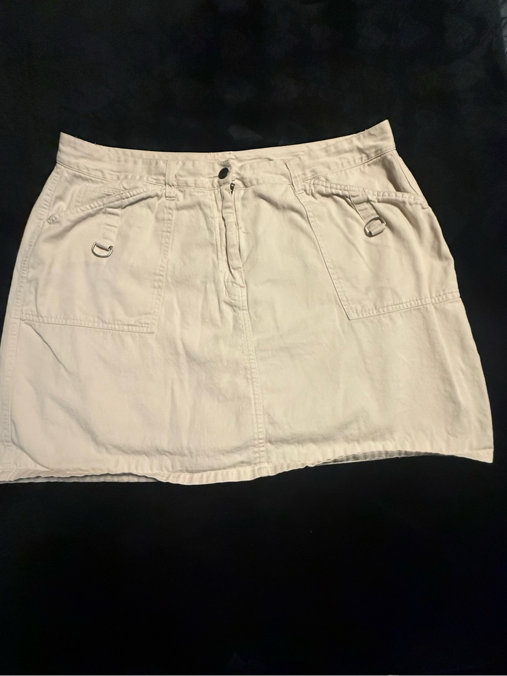 Fashion Bug Cream Utility Pocket Mini Skirt